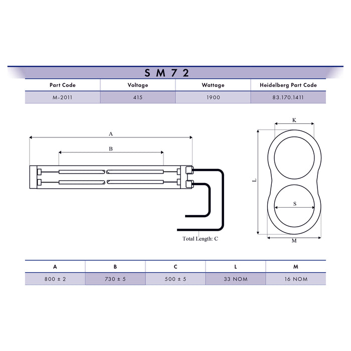 IR LAMP DIAGRAM 83.170.1411 SM72