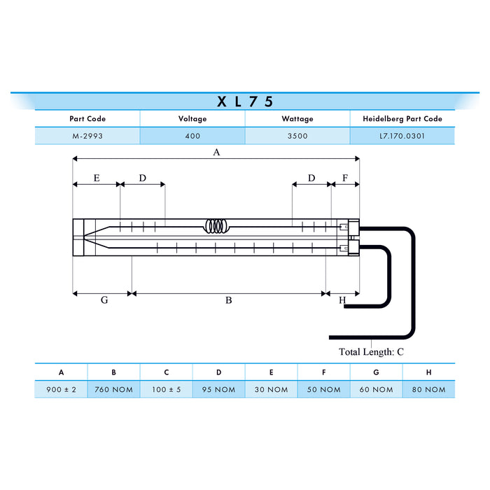 IR LAMP DIAGRAM XL75 L7.170.0301