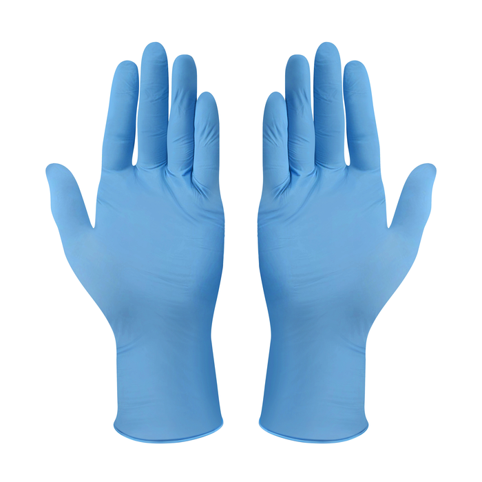M-3567 Titan 5G Blue Nitrile Gloves LARGE POWDER FREE BEAD CUFF