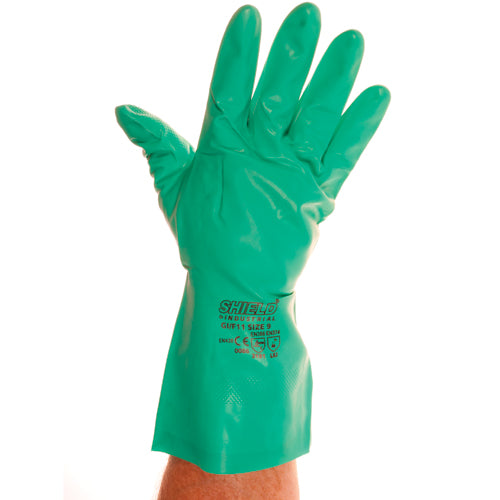 M-609-M-610 Shield GI/F11 Green Industrial Nitrile Gloves