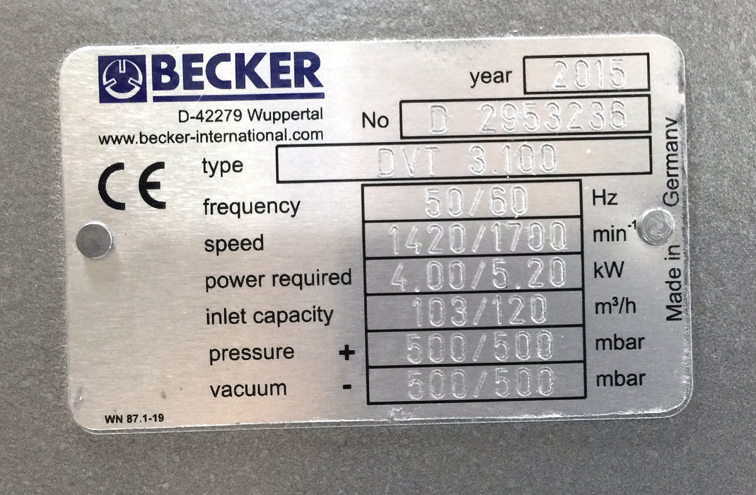 M-918 Becker DVT 3.100 Pump HEIDELBERG KOMORI KBA 